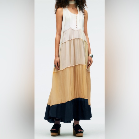 COPY - ZARA  Limited Edition Mulberry Silk/viscose pleated maxi dress size medi… - Picture 1 of 12